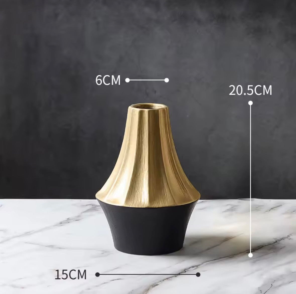 Golden Flare Ceramic Vase